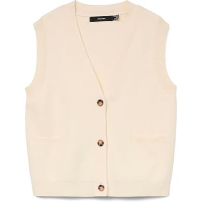 10334780-4833137 Vmsaba Sl V-Neck Button Vest, brzoza, S 10334780-4833137 Vmsaba Sl V-Neck Button Vest, brzoza, S
