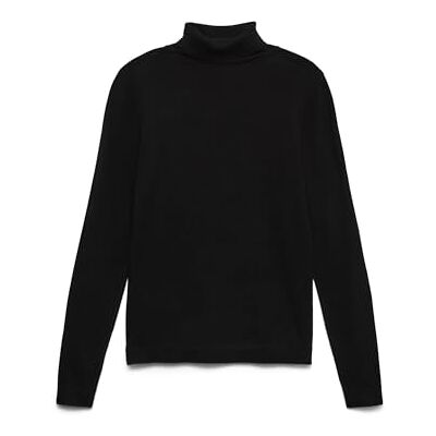 10300472 VERO MODA Vmhappiness Ls Rollnk Pullove Ga Noos damski sweter, czarny/Black, S 10300472 VERO MODA Vmhappiness Ls Rollnk Pullove Ga Noos damski sweter, czarny/Black, S