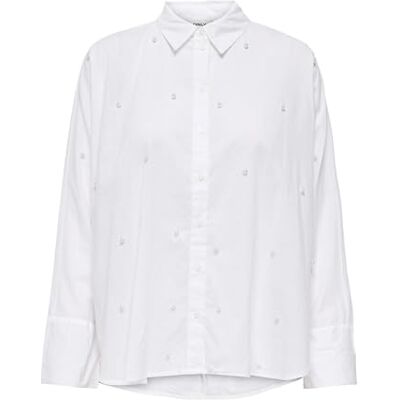 15360466-4880041 Onlnew Lina Grace Ls Pearl Shirt WVN, Cloud Dancer, XL 15360466-4880041 Onlnew Lina Grace Ls Pearl Shirt WVN, Cloud Dancer, XL