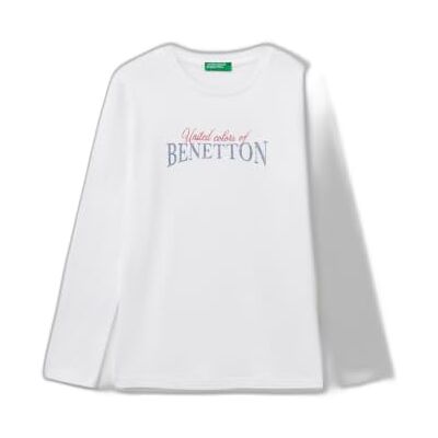 3I9WC10MY United Colors of Benetton Koszulka M/L, Kolor biały, 120 3I9WC10MY United Colors of Benetton Koszulka M/L, Kolor biały, 120