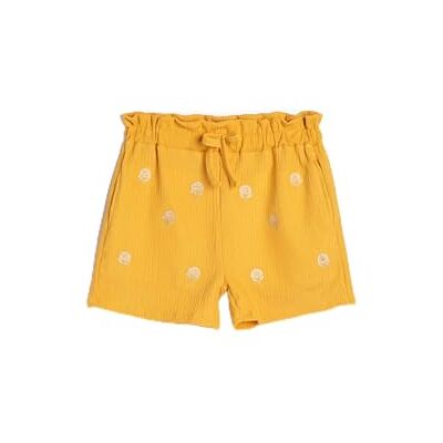 3SKG40175AK Koton Girls's Relax Cut Drawstring Flower Embroidered Pockets Shorts, żółty (165), 5-6 Lat 3SKG40175AK Koton Girls's Relax Cut Drawstring Flower Embroidered Pockets Shorts, żółty (165), 5-6 Lat