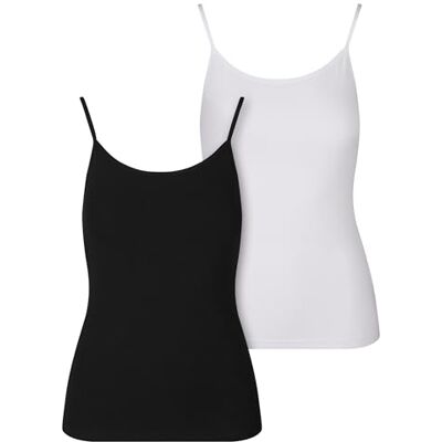 TB7673A Urban Classics Damski podkoszulek Ladies Basic Tank Top Cotton 2-pak, wygodne bawełniane topy z ramiączkami spaghetti, rozmiary XS – XL, czarny + biały, XL TB7673A Urban Classics Damski podkoszulek Ladies Basic Tank Top Cotton 2-pak, wygodne bawełniane topy z ramiączkami spaghetti, rozmiary XS – XL, czarny + biały, XL