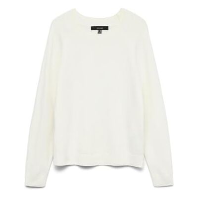 10201022 Vero Moda Vmdoffy Ls O-neck Blouse Ga Noos Sweter Kobiety, Snow White/Szczegóły: melanż, XXL 10201022 Vero Moda Vmdoffy Ls O-neck Blouse Ga Noos Sweter Kobiety, Snow White/Szczegóły: melanż, XXL