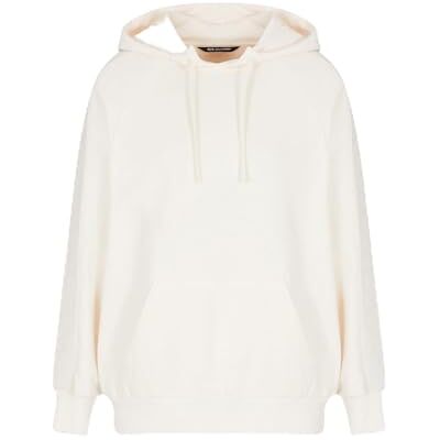 XW000500 Armani Exchange Women's Arte Sella, monogram tape Detail, bluza z kapturem, biała, L, Iso, L XW000500 Armani Exchange Women's Arte Sella, monogram tape Detail, bluza z kapturem, biała, L, Iso, L