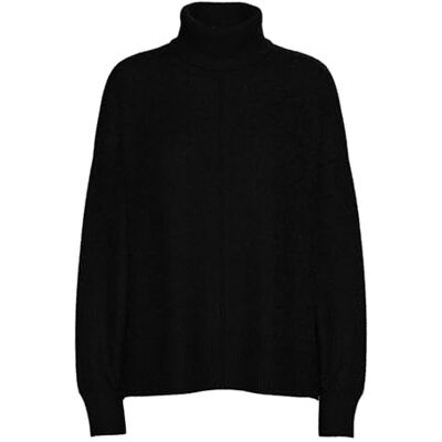 17150960 PIECES Pcmalou Ls Rollneck Knit Noos Bc sweter z dzianiny, czarny, XS 17150960 PIECES Pcmalou Ls Rollneck Knit Noos Bc sweter z dzianiny, czarny, XS