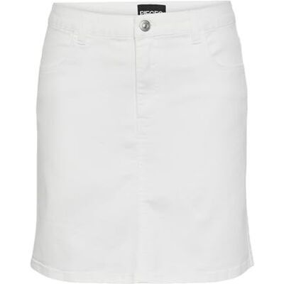 17146454 PIECES Pcpeggy Hw Color Denim Skirt Cp Rock, Bright White, XS 17146454 PIECES Pcpeggy Hw Color Denim Skirt Cp Rock, Bright White, XS