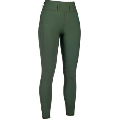 14210 HKM Jil High Waist Silikon-l.k. Legginsy jeździeckie dla damskie Oliwkowo-zielony 46 14210 HKM Jil High Waist Silikon-l.k. Legginsy jeździeckie dla damskie Oliwkowo-zielony 46