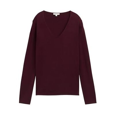 1012976 TOM TAILOR Sweter damski, 16427 – bordowy czerwony, S 1012976 TOM TAILOR Sweter damski, 16427 – bordowy czerwony, S