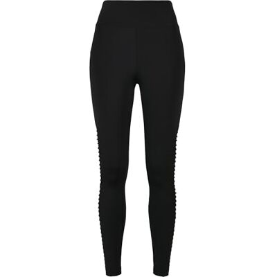 TB4529 Urban Classics Damskie legginsy z wysokim stanem z przezroczystymi elementami Tech Mesh, boczne marszczenie, rozmiar XS do 5XL, czarny, XS TB4529 Urban Classics Damskie legginsy z wysokim stanem z przezroczystymi elementami Tech Mesh, boczne marszczenie, rozmiar XS do 5XL, czarny, XS