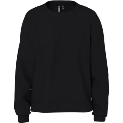 17156302-4701482 Pieces Pcchilli Ls Loose Sweat Noos Bc, czarny, S 17156302-4701482 Pieces Pcchilli Ls Loose Sweat Noos Bc, czarny, S
