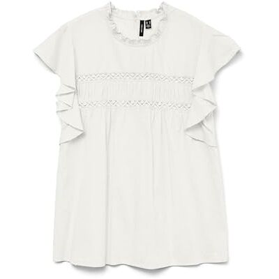 10301205-4388076 VERO MODA VMTRINE bluzka damska koszula, Snow White, L 10301205-4388076 VERO MODA VMTRINE bluzka damska koszula, Snow White, L