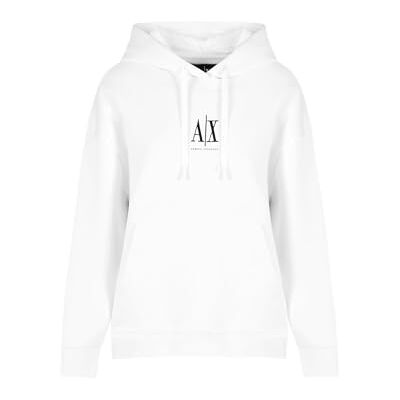 XW000823 Armani Exchange Women's, Icon Project, Embroidered Logo, bluza z kapturem, optyczna biel, S, biały (Optic White), S XW000823 Armani Exchange Women's, Icon Project, Embroidered Logo, bluza z kapturem, optyczna biel, S, biały (Optic White), S