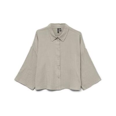 10279685 VERO MODA Damska koszulka Vmnatali Crop Shirt WVN Noos Top, Silver Lining, XS 10279685 VERO MODA Damska koszulka Vmnatali Crop Shirt WVN Noos Top, Silver Lining, XS