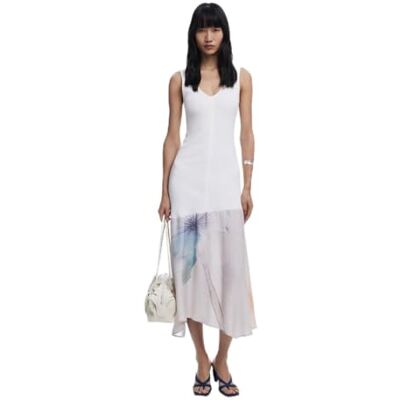 25WWVK38 Desigual Vest_dita Sukienka codzienna, biała, mała damska, biały, S 25WWVK38 Desigual Vest_dita Sukienka codzienna, biała, mała damska, biały, S