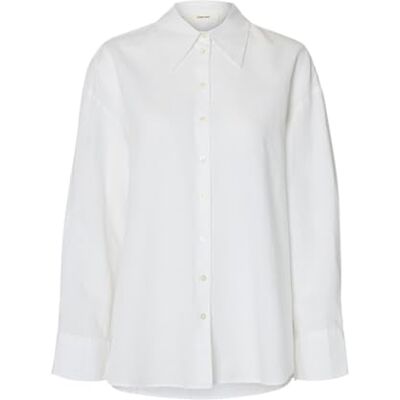 16099876-4911197 Slfcleo Oversize Linen Blend Shirt Noos, Bright White, 40 16099876-4911197 Slfcleo Oversize Linen Blend Shirt Noos, Bright White, 40
