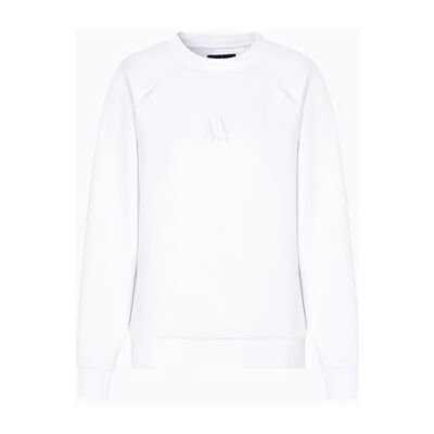 XW000826 Armani Exchange Projekt ikony kobiet, błyszczące logo, bluza z okrągłym dekoltem, Optyczny Biały, XS XW000826 Armani Exchange Projekt ikony kobiet, błyszczące logo, bluza z okrągłym dekoltem, Optyczny Biały, XS