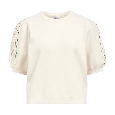 23047215-4826055 Objyuki S/S Re Knit sweter Noos, biały (White Sand), M 23047215-4826055 Objyuki S/S Re Knit sweter Noos, biały (White Sand), M