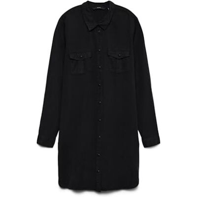 10206339 VERO MODA VMSILLA damska sukienka dżinsowa, krótka sukienka, czarny (czarny), XXL 10206339 VERO MODA VMSILLA damska sukienka dżinsowa, krótka sukienka, czarny (czarny), XXL