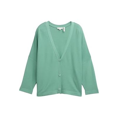 1047078 TOM TAILOR Damski kardigan z dzianiny, 13010 Faded Green, L 1047078 TOM TAILOR Damski kardigan z dzianiny, 13010 Faded Green, L