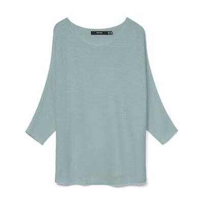 10281013-4735068 Vmnora 3/4 Boatneck Blouse Noos, Gray Mist, S 10281013-4735068 Vmnora 3/4 Boatneck Blouse Noos, Gray Mist, S