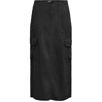 15310976 ONLY Onlmalfy-Caro Linen Long Skirt PNT spódnica maxi, czarny, XS 15310976 ONLY Onlmalfy-Caro Linen Long Skirt PNT spódnica maxi, czarny, XS