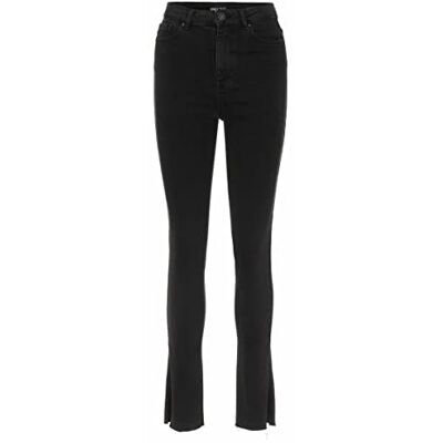 17118064 PIECES Damskie dżinsy Pcemi Hw Skinny Slit BLC Bc, czarny denim, M 17118064 PIECES Damskie dżinsy Pcemi Hw Skinny Slit BLC Bc, czarny denim, M