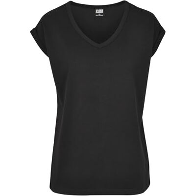 TB2831 Urban Classics Damska koszulka z okr?g?ym dekoltem w serek, z przed?u?onymi ramionami, dost?pna w kolorze czarnym, rozmiary XS do 5XL, czarny (Black 00007), L TB2831 Urban Classics Damska koszulka z okr?g?ym dekoltem w serek, z przed?u?onymi ramionami, dost?pna w kolorze czarnym, rozmiary XS do 5XL, czarny (Black 00007), L