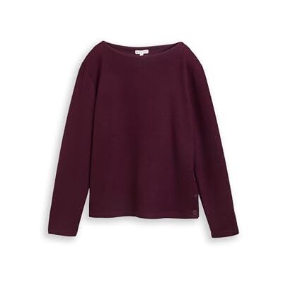 1043168 TOM TAILOR Damska bluza RIPP z guzikami, 10525 Dark Red Mélange, XXL 1043168 TOM TAILOR Damska bluza RIPP z guzikami, 10525 Dark Red Mélange, XXL