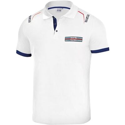 Martini Racing Sparco 01276MRBI3L, Polo, Biały, Unisex Dorosły Standard, Kolorowy, 42/50 EU, Wielobarwny Martini Racing Sparco 01276MRBI3L, Polo, Biały, Unisex Dorosły Standard, Kolorowy, 42/50 EU, Wielobarwny