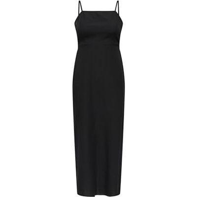 15357771-4881876 Onljakiri Linen Strap Midi Dress WVN, czarny, XS 15357771-4881876 Onljakiri Linen Strap Midi Dress WVN, czarny, XS