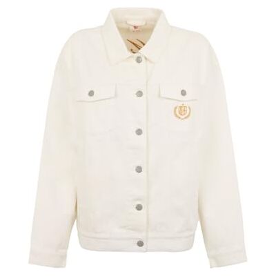 WMNDNM A.C. Milan Kurtka dżinsowa z haftem, logo retro, oficjalny produkt, dla kobiet, dorosłych WMNDNM A.C. Milan Kurtka dżinsowa z haftem, logo retro, oficjalny produkt, dla kobiet, dorosłych