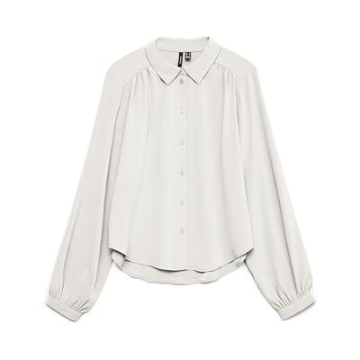 10334520-4832341 Vmani Ls Shirt WVN Ga Noos, Snow White, S 10334520-4832341 Vmani Ls Shirt WVN Ga Noos, Snow White, S
