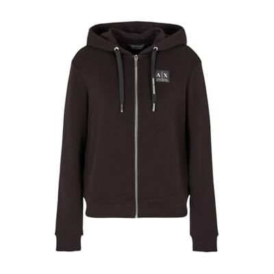XW000082 Armani Exchange Women's Sustainable, Black Edition, Zip Closure Hooded bluza biała, S, Iso, S XW000082 Armani Exchange Women's Sustainable, Black Edition, Zip Closure Hooded bluza biała, S, Iso, S