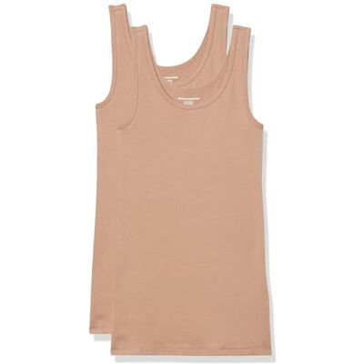 WAE45056SP18-Camel-XX-Large Amazon Essentials Women's Koszulka typu tank slim fit, Pack of 2, Kamelowy, XXL WAE45056SP18-Camel-XX-Large Amazon Essentials Women's Koszulka typu tank slim fit, Pack of 2, Kamelowy, XXL