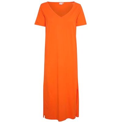 10610149 Damska sukienka Midi Short Sleeves V-Neckline Luźny Fit Casual Kobiety, Egzotyczna pomarańczowa, XL 10610149 Damska sukienka Midi Short Sleeves V-Neckline Luźny Fit Casual Kobiety, Egzotyczna pomarańczowa, XL