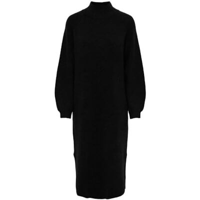 26030704 YAS Balis LS Funnel Knit Dress S. NOOS, czarny, S 26030704 YAS Balis LS Funnel Knit Dress S. NOOS, czarny, S