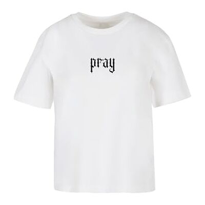 MST107 Miss Tee Damska koszulka Praying Hands Tee, luźny T-shirt z nadrukiem, oversized fit, bawełna, rozmiary XS 5XL, biały, 4XL MST107 Miss Tee Damska koszulka Praying Hands Tee, luźny T-shirt z nadrukiem, oversized fit, bawełna, rozmiary XS 5XL, biały, 4XL