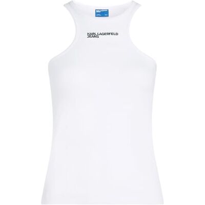 B2W17085 Karl Lagerfeld Jeans, Women's, Ribbed Logo Tank, Slim Fit, biały, XS B2W17085 Karl Lagerfeld Jeans, Women's, Ribbed Logo Tank, Slim Fit, biały, XS