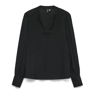 10340223-4913662 VERO MODA Vmesther Ls Top WVN Ga Noos, czarny, L 10340223-4913662 VERO MODA Vmesther Ls Top WVN Ga Noos, czarny, L