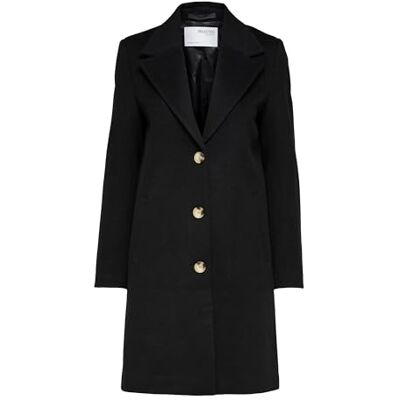 16079292 SELECTED FEMME BLACK Slfnew Sasja Wool Coat B Płaszcz damski, Czarny, 34 16079292 SELECTED FEMME BLACK Slfnew Sasja Wool Coat B Płaszcz damski, Czarny, 34