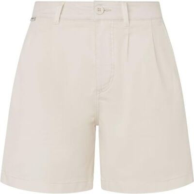 PL801094 Pepe Jeans Damskie szorty Vania, białe (Mousse White), 30W, Biały (mus biały), 30W PL801094 Pepe Jeans Damskie szorty Vania, białe (Mousse White), 30W, Biały (mus biały), 30W