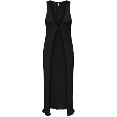 15347887-4834629 ONLY Onlmeddi Sl Tie Maxi Vest KNT, czarny, S 15347887-4834629 ONLY Onlmeddi Sl Tie Maxi Vest KNT, czarny, S