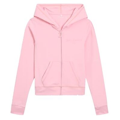 JCSAS125401 Juicy Couture Ennis Hoodie Kapuzensweatjacke bluza z kapturem z kapturem z zamkiem błyskawicznym w różnych kolorach bluza damska z kapturem, Różowy kolor, XS JCSAS125401 Juicy Couture Ennis Hoodie Kapuzensweatjacke bluza z kapturem z kapturem z zamkiem błyskawicznym w różnych kolorach bluza damska z kapturem, Różowy kolor, XS