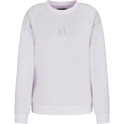 XW000826 Armani Exchange Women's, Icon Project, Shiny Logo, Crewneck Bluza, Optic White, L, biały (Optic White), L XW000826 Armani Exchange Women's, Icon Project, Shiny Logo, Crewneck Bluza, Optic White, L, biały (Optic White), L