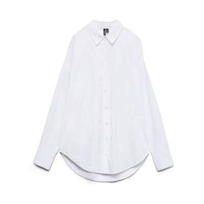 10337791-4870762 Vmfanni Rhinestone Ls Shirt WVN Ga Noos, Bright White, M 10337791-4870762 Vmfanni Rhinestone Ls Shirt WVN Ga Noos, Bright White, M