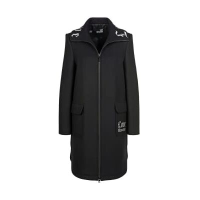 W K 541 01 T 008A Love Moschino Damski płaszcz Gothic Love Embroideries On The Collar, czarny, 42 EU, czarny, 42 W K 541 01 T 008A Love Moschino Damski płaszcz Gothic Love Embroideries On The Collar, czarny, 42 EU, czarny, 42
