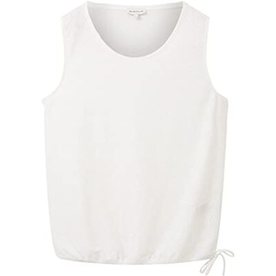 1036793 TOM TAILOR Damski top ze wzorem, 10315 Whisper White, XXS 1036793 TOM TAILOR Damski top ze wzorem, 10315 Whisper White, XXS