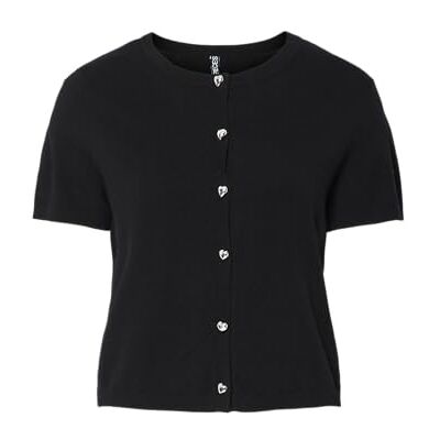 17159583-4821671 Pcorina Ss O-Neck Knit Cardigan Pw Bc, czarny, M 17159583-4821671 Pcorina Ss O-Neck Knit Cardigan Pw Bc, czarny, M