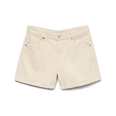 10301532-4542409 VERO MODA Vmtess Mr DNM Mix Ga Noos szorty damskie, écru, XL 10301532-4542409 VERO MODA Vmtess Mr DNM Mix Ga Noos szorty damskie, écru, XL