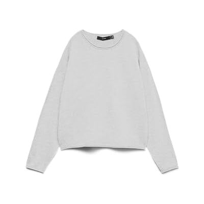 10336338-4931541 VERO MODA Vmexciting Plain Ls O-Nk Roll sweter Boo, jasnoszary melanżowy, L 10336338-4931541 VERO MODA Vmexciting Plain Ls O-Nk Roll sweter Boo, jasnoszary melanżowy, L